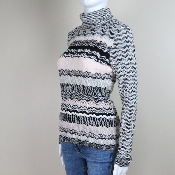 ECTETERA Chevron Knit Turtleneck Sweater SIZE Small - Picture 3 of 10